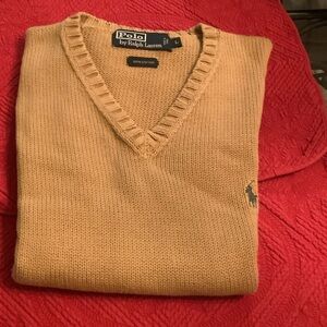 Polo by Ralph Lauren Men's Camel V-Neck Sweater Vest